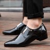 Men Classic Pointed Toe Elastic Band Slip On Formal Dress Shoes