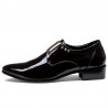 Men Classic Pointed Toe Elastic Band Slip On Formal Dress Shoes