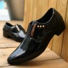 Men Classic Pointed Toe Elastic Band Slip On Formal Dress Shoes