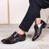 Men Stylish Leather Slip Resistant Metal Decoration Formal Dress Shoes