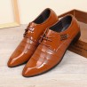 Men Stylish Leather Slip Resistant Metal Decoration Formal Dress Shoes