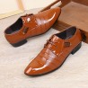 Men Stylish Leather Slip Resistant Metal Decoration Formal Dress Shoes