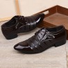 Men Stylish Leather Slip Resistant Metal Decoration Formal Dress Shoes