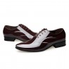 Men Stylish Patent Leather Pointed Toe Lace Up Business Dress Shoes