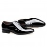 Men Stylish Patent Leather Pointed Toe Lace Up Business Dress Shoes