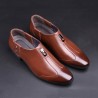 Men Microfiber Leather Non-slip Metal Buckle Slip On Casual Formal Shoes