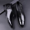 Men Microfiber Leather Non-slip Metal Buckle Slip On Casual Formal Shoes