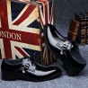 Men Classic Pointed Toe Metal Buckle Business Formal Shoes