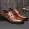 Men Metal Hook Loop Pure Color Comfy Business Formal Dress Shoes