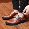 Men Metal Hook Loop Pure Color Comfy Business Formal Dress Shoes