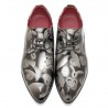 Men Classic Lace Up Floral Patent Leather Shoes