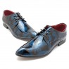 Men Classic Lace Up Floral Patent Leather Shoes