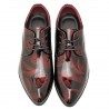 Men Classic Lace Up Floral Patent Leather Shoes