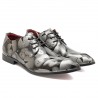 Men Classic Lace Up Floral Patent Leather Shoes