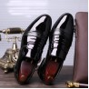 Men Pure Color Splicing Slip On Casual Business Formal Shoes