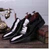 Men Pure Color Splicing Slip On Casual Business Formal Shoes