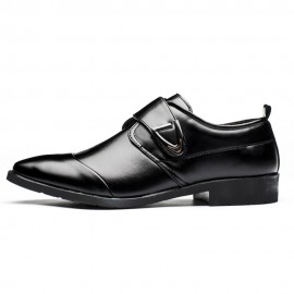 Men Metal Buckle Hook Loop Business Formal Dress Shoes