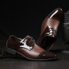 Big Size Men Color Match Ponited Toe Business Lace Up Flat Formal Shoes