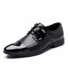 Big Size Men Color Match Ponited Toe Business Lace Up Flat Formal Shoes