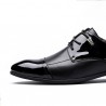 Big Size Men Color Match Ponited Toe Business Lace Up Flat Formal Shoes