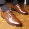 Men's Crocodile Pattern Classic Pointed Toe Lace Up Business Dress Shoes