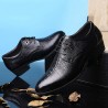 Men's Crocodile Pattern Classic Pointed Toe Lace Up Business Dress Shoes