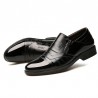 Men Cap Toe Stylish Side Zipper Slip On Business Formal Dress Shoes