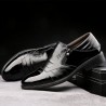 Men Cap Toe Stylish Side Zipper Slip On Business Formal Dress Shoes