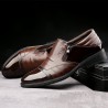 Men Cap Toe Stylish Side Zipper Slip On Business Formal Dress Shoes