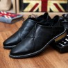 Men Splicing Leather Stitching Pointed Toe Slip Resistant Casual Formal Shoes