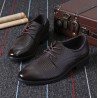 Men Hollow Out Cap Toe Pure Color Comfy Lace Up Formal Dress Shoes