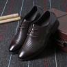 Men Hollow Out Cap Toe Pure Color Comfy Lace Up Formal Dress Shoes