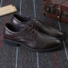 Men Hollow Out Cap Toe Pure Color Comfy Lace Up Formal Dress Shoes