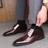 Men Classic Pointed Toe Color Blocking Business Formal Dress Shoes