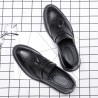 Men Carved Microfiber Leather Non-slip Slip On Brogue Casual Formal Shoes