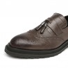 Men Carved Microfiber Leather Non-slip Slip On Brogue Casual Formal Shoes