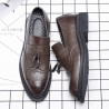 Men Carved Microfiber Leather Non-slip Slip On Brogue Casual Formal Shoes