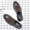 Men Carved Microfiber Leather Non-slip Slip On Brogue Casual Formal Shoes