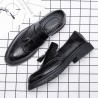 Men Carved Microfiber Leather Non-slip Slip On Brogue Casual Formal Shoes