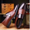 Men Stylish Cap Toe Color Blocking Business Formal Dress Shoes