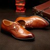 Men Vintage British Style Pointed Toe Business Casual Lace Up Dress Shoes