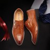 Men Vintage British Style Pointed Toe Business Casual Lace Up Dress Shoes