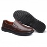 Men Genuine Leather Slip Resistant Slip On Soft Sole Casual Shoes