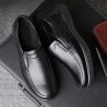 Men Genuine Leather Slip Resistant Slip On Soft Sole Casual Shoes