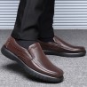 Men Genuine Leather Slip Resistant Slip On Soft Sole Casual Shoes