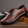 Men Hand Stitching Microfiber Leather Slip Resistant Casual Driving Shoes