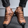 Large Size Men Hand Stitching Leather Anti-collision Non-slip Casual Shoes