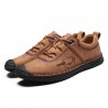 Large Size Men Hand Stitching Leather Anti-collision Non-slip Casual Shoes