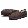 Men Pure Color Old Peking Style Fabric Slip On Casual Shoes