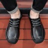 Men Classic Hand Stitching Comfy Soft Lace Up Leather Shoes